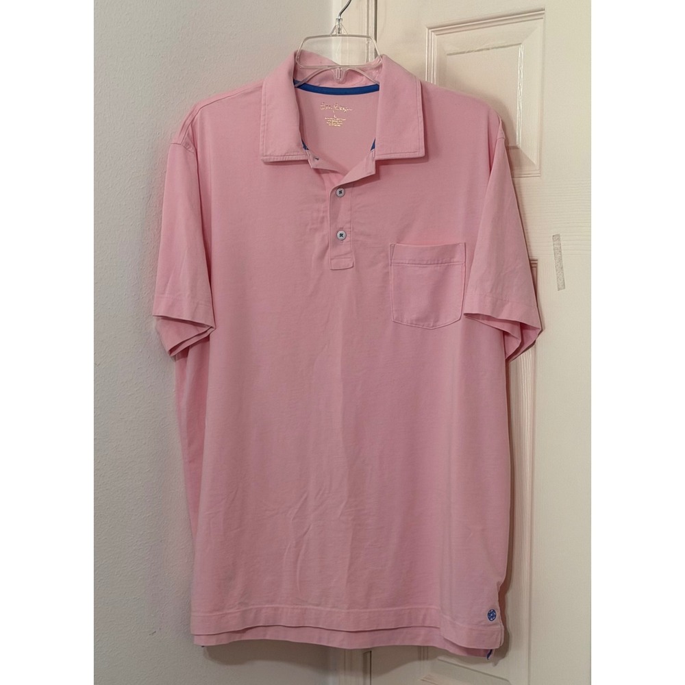 Lilly Pulitzer Womens sz L Pink Pima Cotton Spandex Polo Shirt Size - Picture 1 of 6
